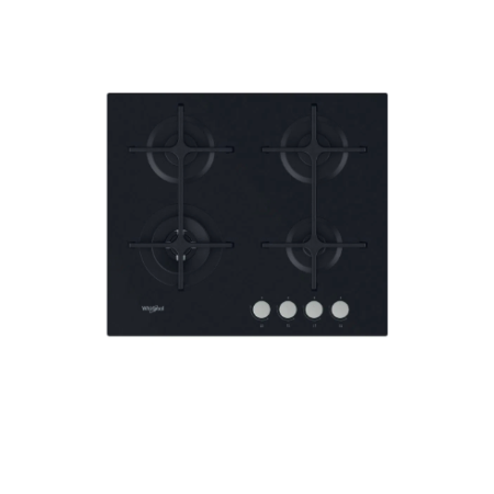 Whirlpool GOA 6423/NB - Piano Cottura a Gas 60 cm 4 Fuochi in Vetro Nero