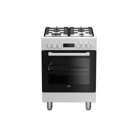 Beko FSE62110DWF - Cucina a gas Libera Installazione 60 x 60 cm 4 Fuochi con Forno Elettrico Bianca