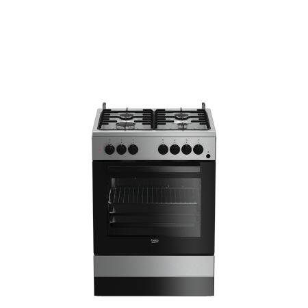 Beko FSS61DXMM - Cucina libera installazione a gas 4 bruciatori Forno elettrico/statico 60cm Classe A acciaio Inox