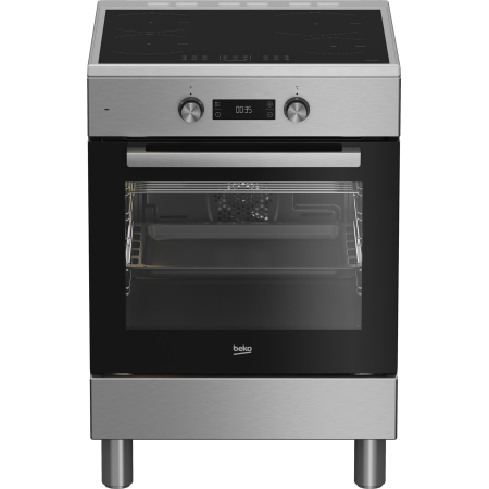 Beko FSE69300X - Cucina con Piano a Induzione Multifunzione 4 Fornelli e Forno Elettrico 60cm Inox