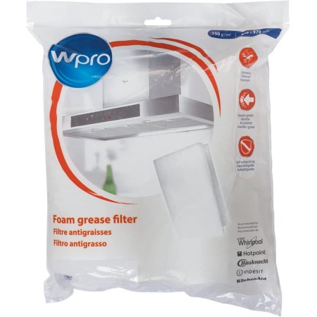 Filtro anti grasso universale - 470 x 970 mm - 150 g - Wpro - 484000008523