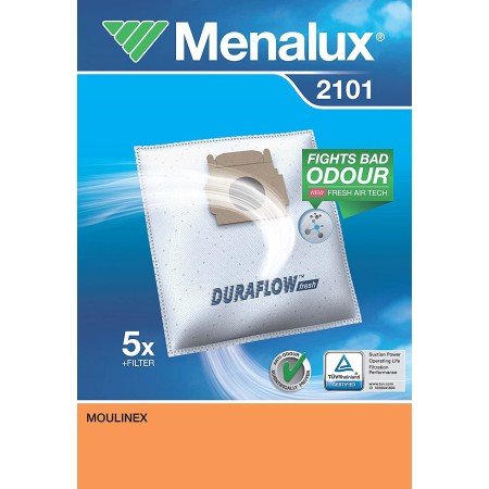 5x sacchetti aspirapolvere compatibili per Moulinex - 9001961300, 2101 - Menalux